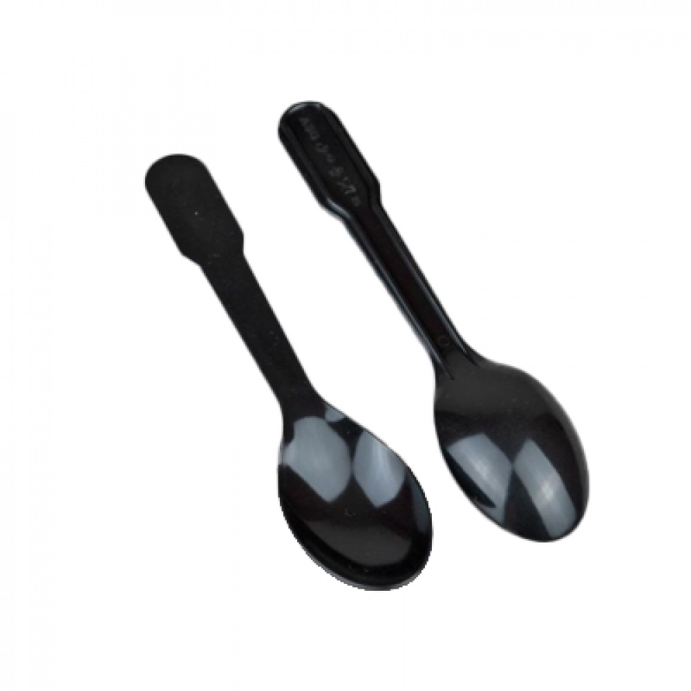 Plastic ice cream spoons black 1000 pieces / ملاعق ايس كريم بلاستيك اسود كرتون 1000 حبة