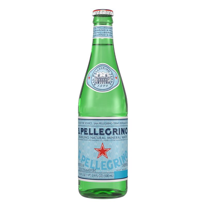 S. PELLEGRINO MWT SPKG 500ml Glass box 24 pieces / سان بيليغرينو مياه معدنية فوارة 500 ملل زجاج كرتون 24 حبة