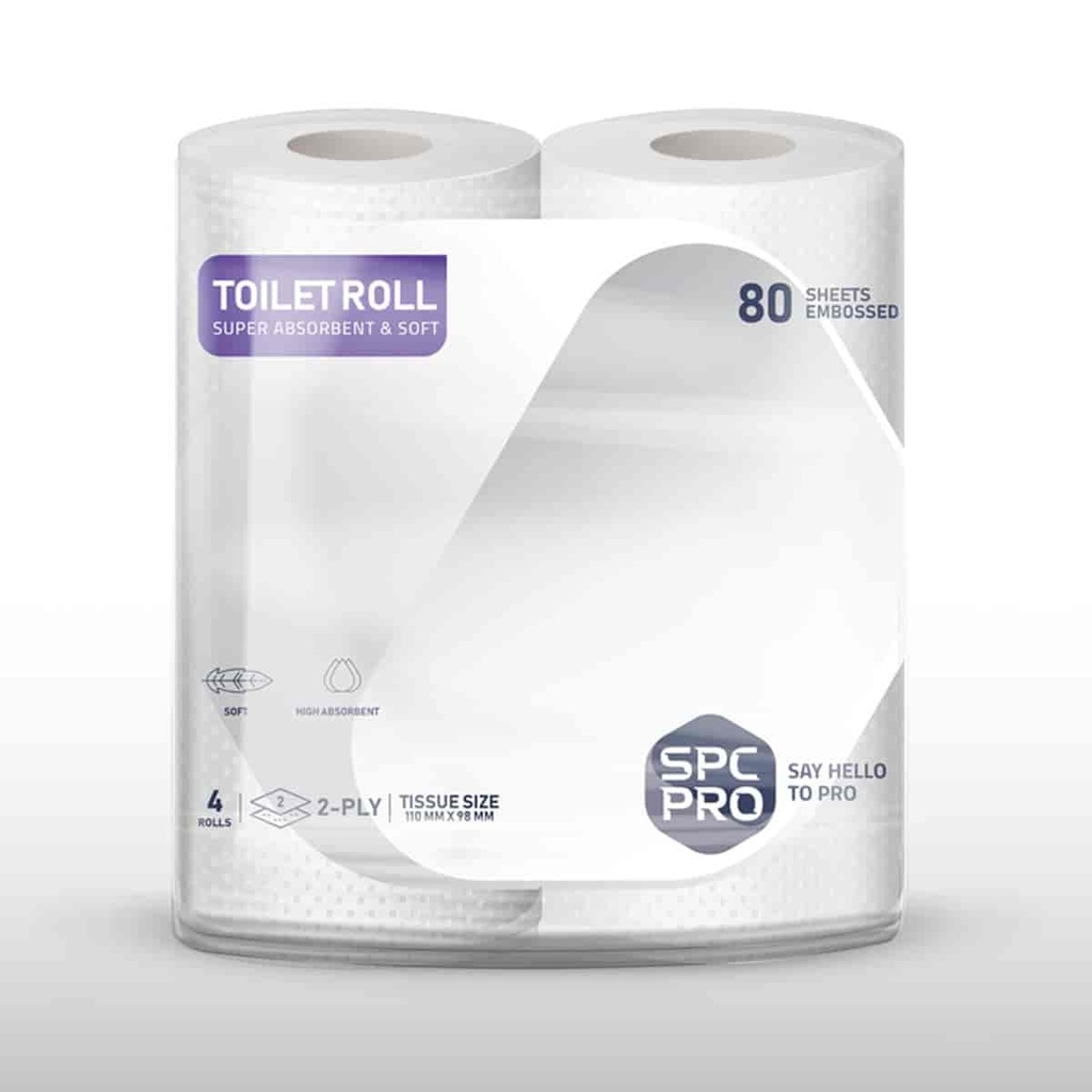 SPC Toilet roll 80 sheet 12 x 4 Rolls / مناشف ورقية للحمام 80 ورقة اس بي سي 48 رول