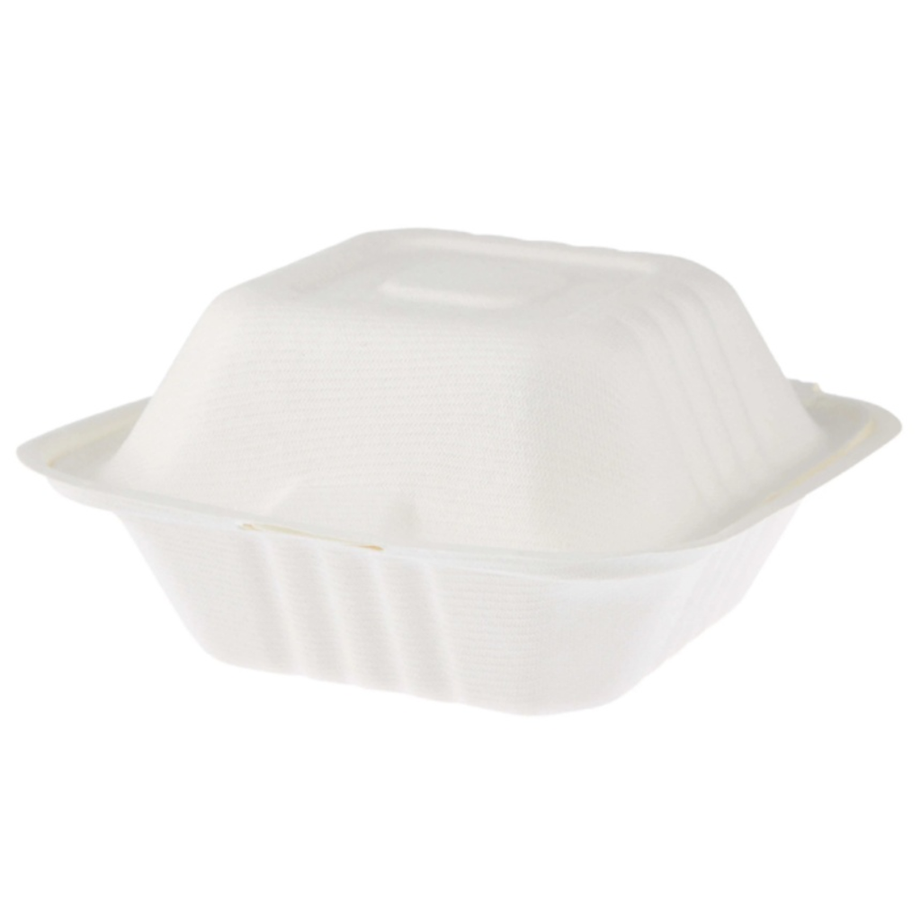 6 inch Sugarcane burger box CTN 500 PCS / علبة برجر من القصب السكر 6 انش كرتون 500 حبة (BDBB6)