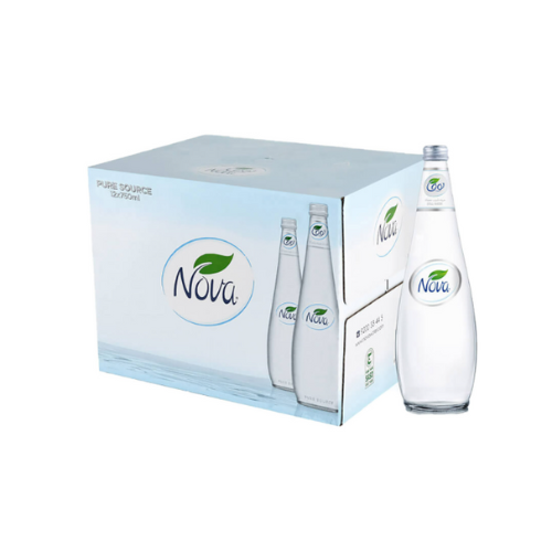Nova Water 750mL Glass Case 12 Glasses  / مياه نوفا كرتون 750 مل زجاج 12 زجاجة 