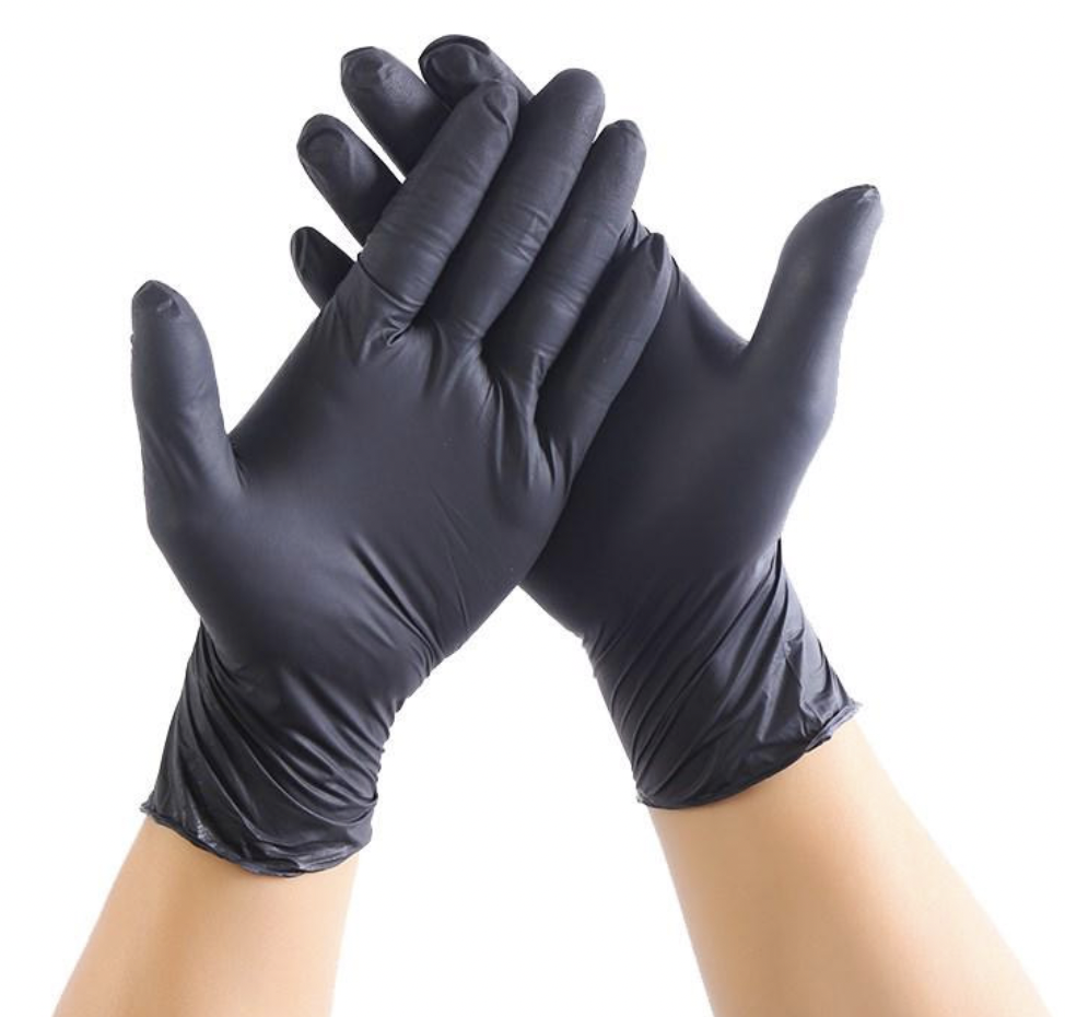 Gloves Vinyl Black Size M Without Powder 1000 Pieces / قفازات فينيل اسود حجم ميديم بدون بودره كرتون 1000 حبة 