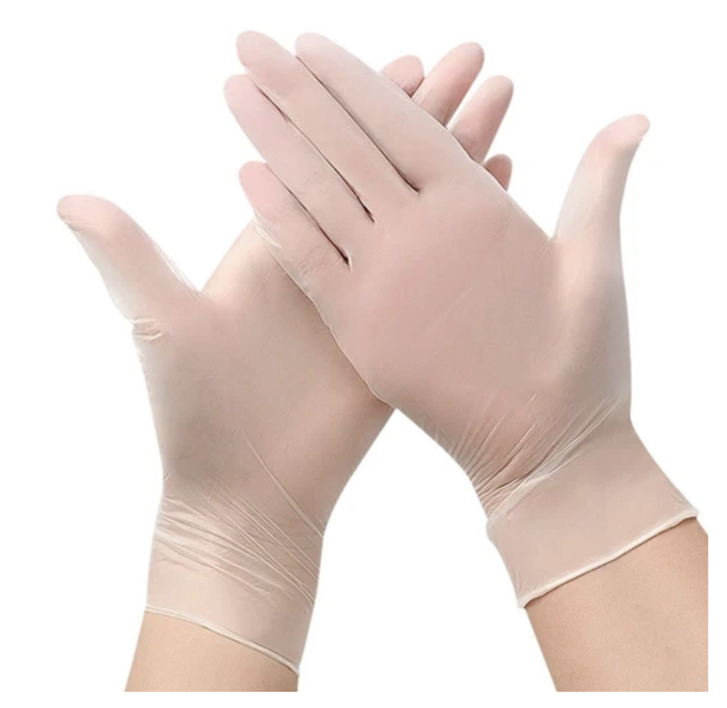 Gloves Vinyl Size M Without Powder 1000 Pieces / قفازات فينيل حجم ميديم بدون بودره كرتون 1000 حبة