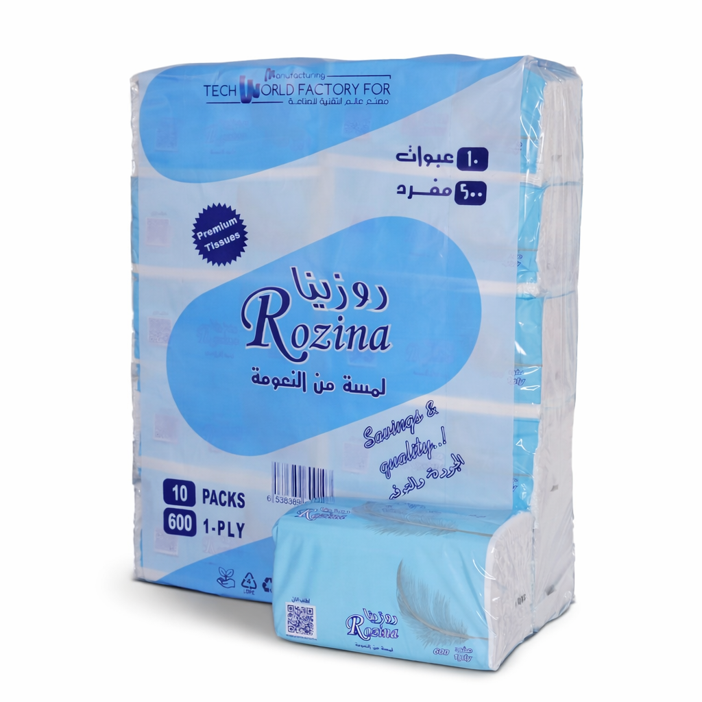 Rozina Soft Paper Tissues 600 Tissues x 40 Packs  // عدد 40 عبوة مناديل روزينا 600 منديل في كل علبة