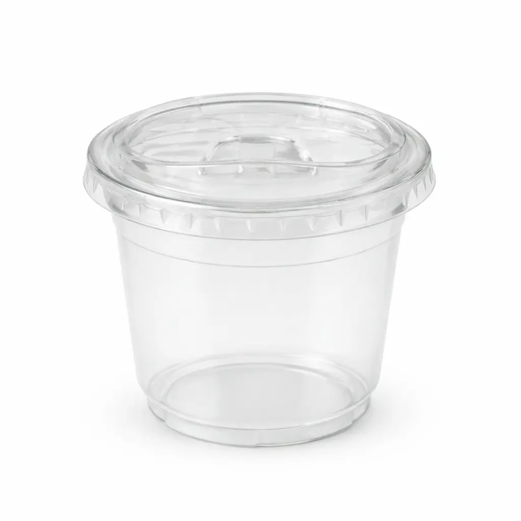12oz-93mm PET Y Shape Clear Cup with Clear Snap Lid 1000ctn  / كوب بلاستيك شفاف واي 12اونص واسع مع غطا 1000 حبة
