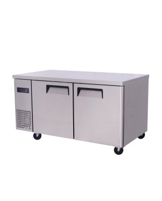 BANCOOL: Steel Under Counter Refrigerator 1.5M MODEL 9132 / ثلاجة بانكول بابين اندر كاونتر ستيل