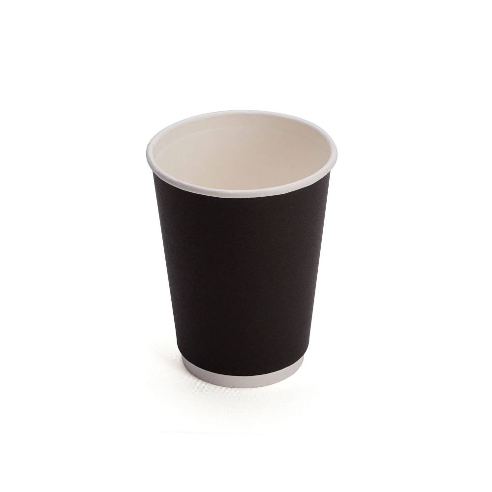 Paper Cup Double Black 12 OZ 500 Pieces // اكواب ورق 12 اونص  اسود كرتون 500 حبه
