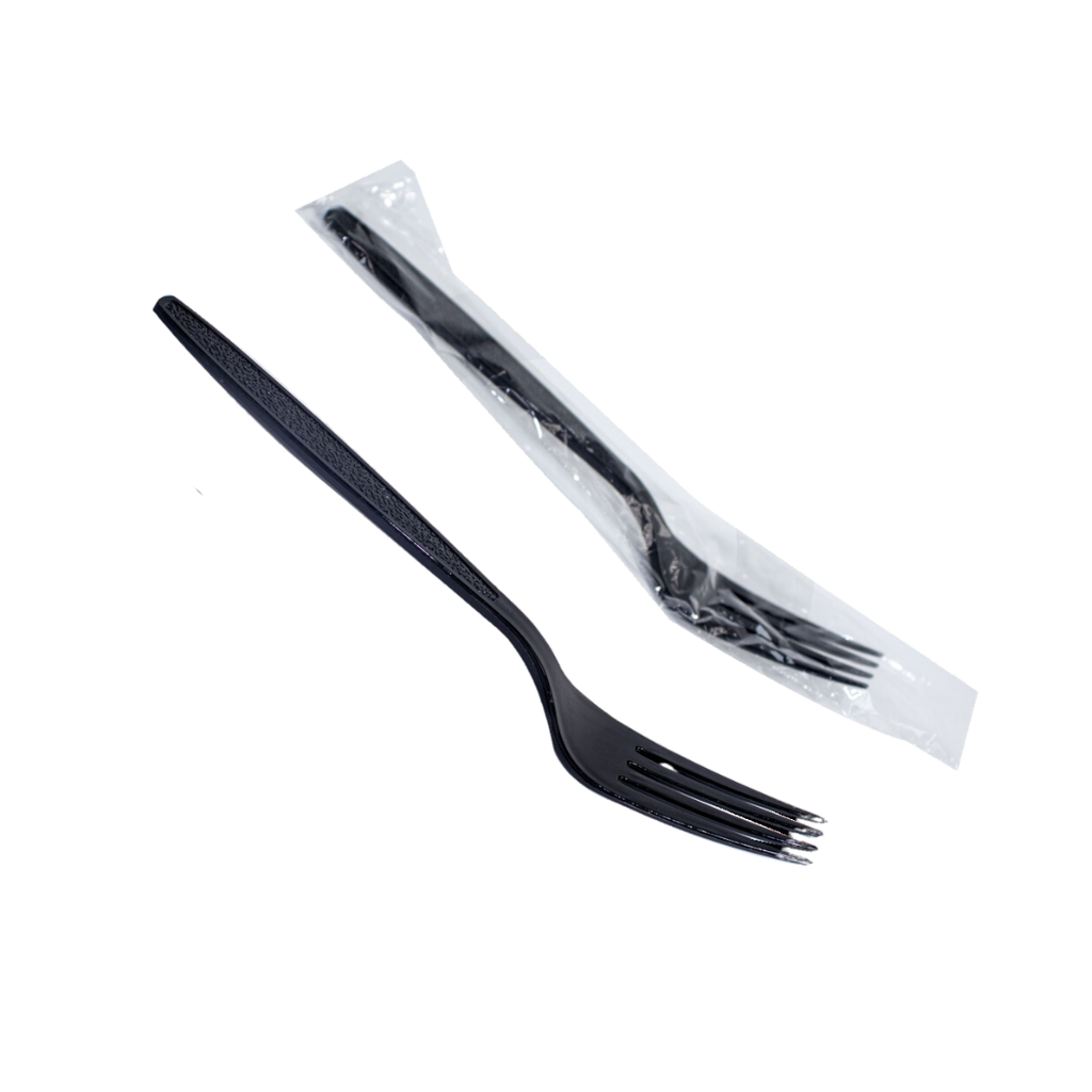 Plastic Forks black packed 1000 pieces / شوك بلاستيك مغلف اسود  كرتون 1000 حبة