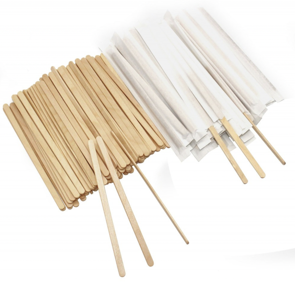 Wooden coffee stirrer, packed 5000 Pieces, size 14 cm / محراك خشب مغلف كرتون 5000 حبة مقاس 14 سم