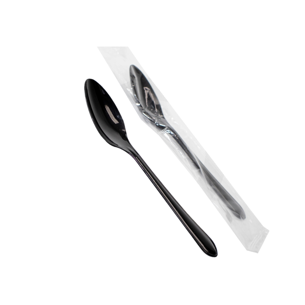 Plastic spoons black packed 1000 pieces / ملاعق بلاستيك مغلف اسود  كرتون 1000 حبة