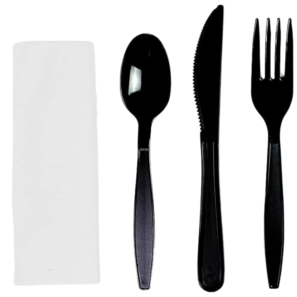 Cutlery set of spoon, fork, knife, cartons 500 pieces //مجموعة طعام ملعقة، شوكة، سكين، منديل كرتون 500 حبة
