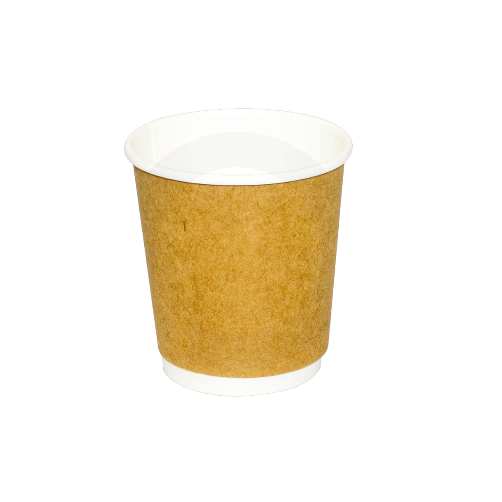 6 oz Double Wall Kraft & White Paper Cup 500//ctn // اكواب ورق 6 اونص دبل ابيض و كرافت 500 حبة