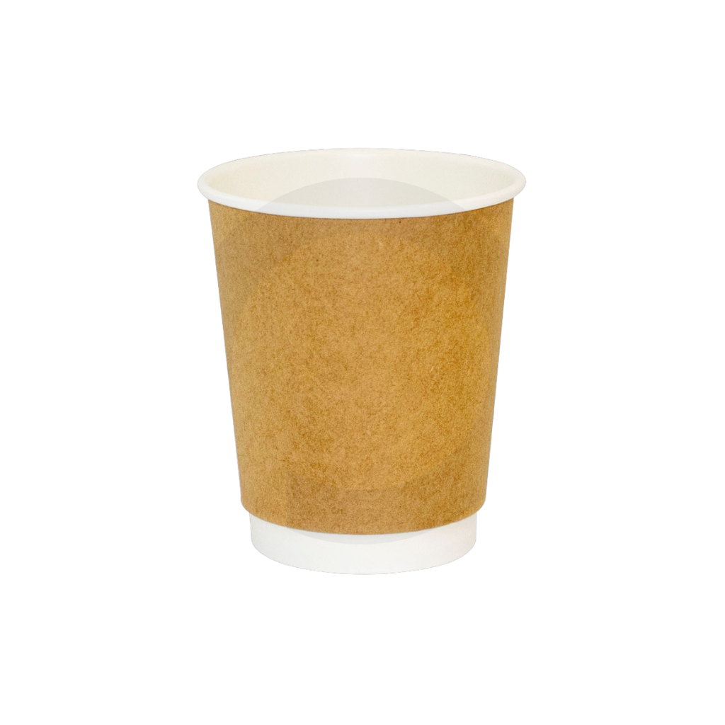 8 oz Double Wall Kraft & White Paper Cup 500//ctn // اكواب ورق 8 اونص دبل ابيض و كرافت 500 حبة