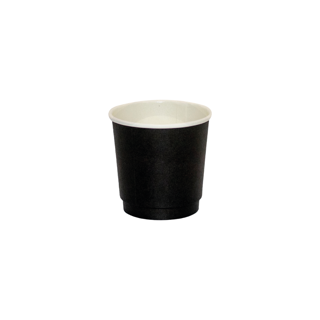 4 oz Double Wall full Black Paper Cup 500 /ctn / اكواب ورق 4 اونص دبل اسود 500 حبة