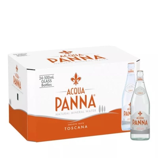 ACQUA PANNA MWT NATURAL 500ml - box 24 pieces / اكوا بانا مياه معدنية طبيعية 500 مل - زجاج كرتون 24 حبة