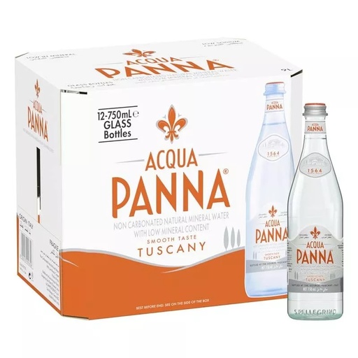 ACQUA PANNA MWT NATURAL 750ml - box 12 pieces / اكوا بانا مياه معدنية طبيعية 750 مل - زجاج كرتون 12 حبة