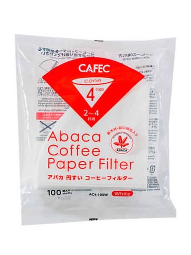 CAFEC V60 4cups filter 80 pieces / كرتون فلاتر ورقي أبيض من كافيك مقاس 02