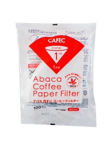 CAFEC V60 1cups filter 80 pieces / كرتون فلاتر ورقي أبيض من كافيك مقاس 01
