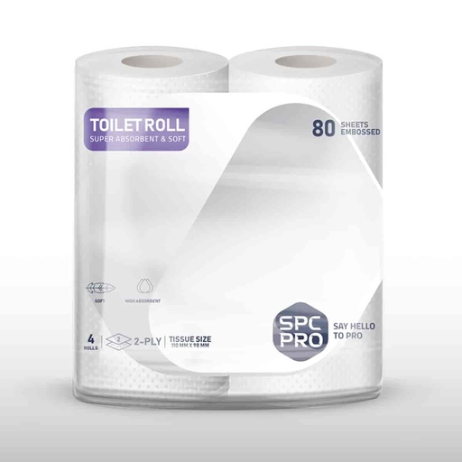 SPC Toilet roll 80 sheet 12 x 4 Rolls // مناشف ورقية للحمام 80 ورقة اس بي سي 48 رول