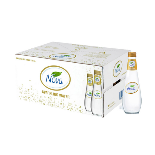 Nova Water 250mL Sparkling Glass Case 24 Glasses  / مياه نوفا كرتون 250 مل فوارة زجاج 24 زجاجة 
