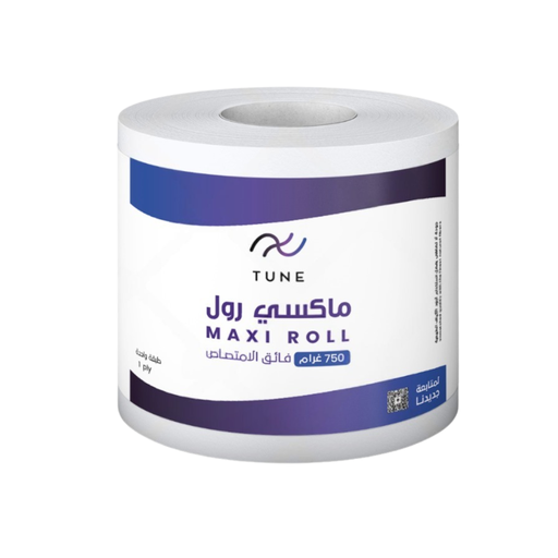 Maxi Roll 750 g 1 ply- 6 Rolls / مناديل ماكسي رول طبقة واحدة 6 رول 750 غ