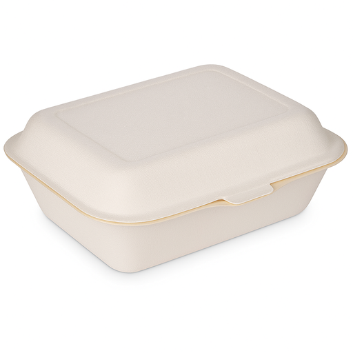 600ML Sugarcane Mini lunch box CTN 500 PCS // علبة وجبات بغطاء متصل من القصب السكر 600 ملم كرتون 500 حبة