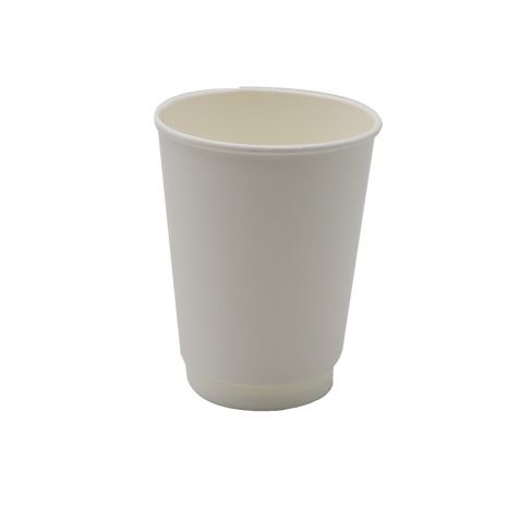 Paper Cup Double White 12 OZ 500 Pieces // اكواب ورق 12 اونص  ابيض كرتون 500 حبه