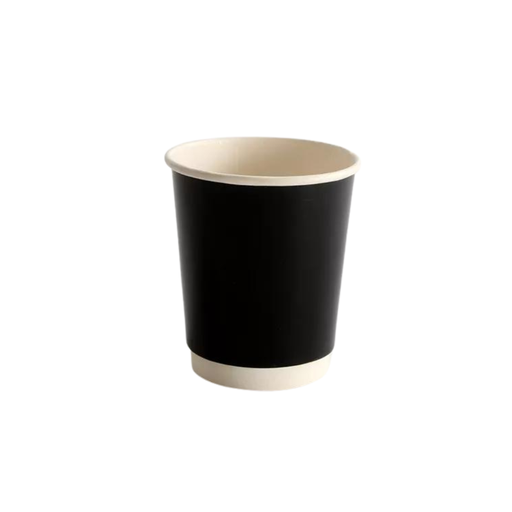 Paper Cup Double Black 8 OZ 500 Pieces / اكواب ورق 8 اونص دبل اسود كرتون 500 حبه