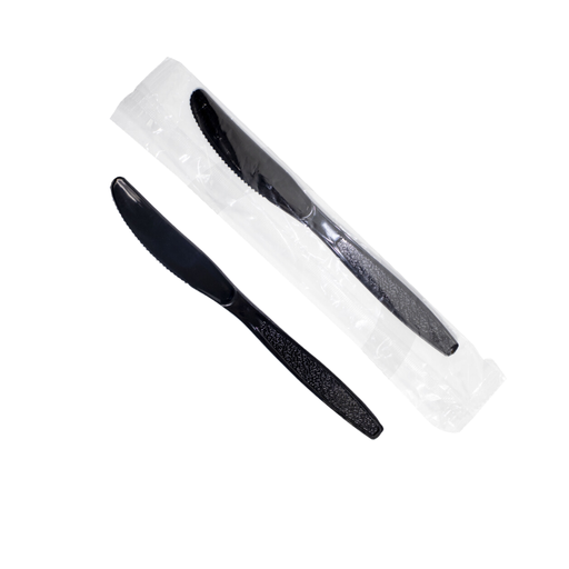 Plastic Knives black packed 1000 pieces / سكين بلاستيك مغلف اسود  كرتون 1000 حبة