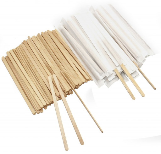 Wooden coffee stirrer, packed 5000 Pieces, size 14 cm // محراك خشب مغلف كرتون 5000 حبة مقاس 14 سم