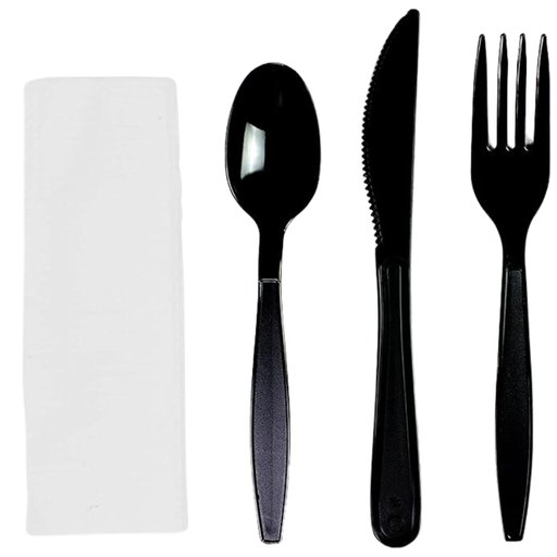 Cutlery set of spoon, fork, knife, cartons 500 pieces /مجموعة طعام ملعقة، شوكة، سكين، منديل كرتون 500 حبة
