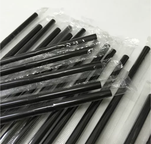Black Straw 8 ml packed 3000 pcs / مصاص مغلف اسود 8 مل  كرتون 3000 حبة